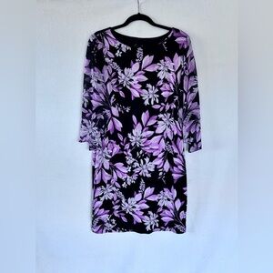 Connected Apparel Women’s Petal Sleeve Sheath Floral Dress Sz Med